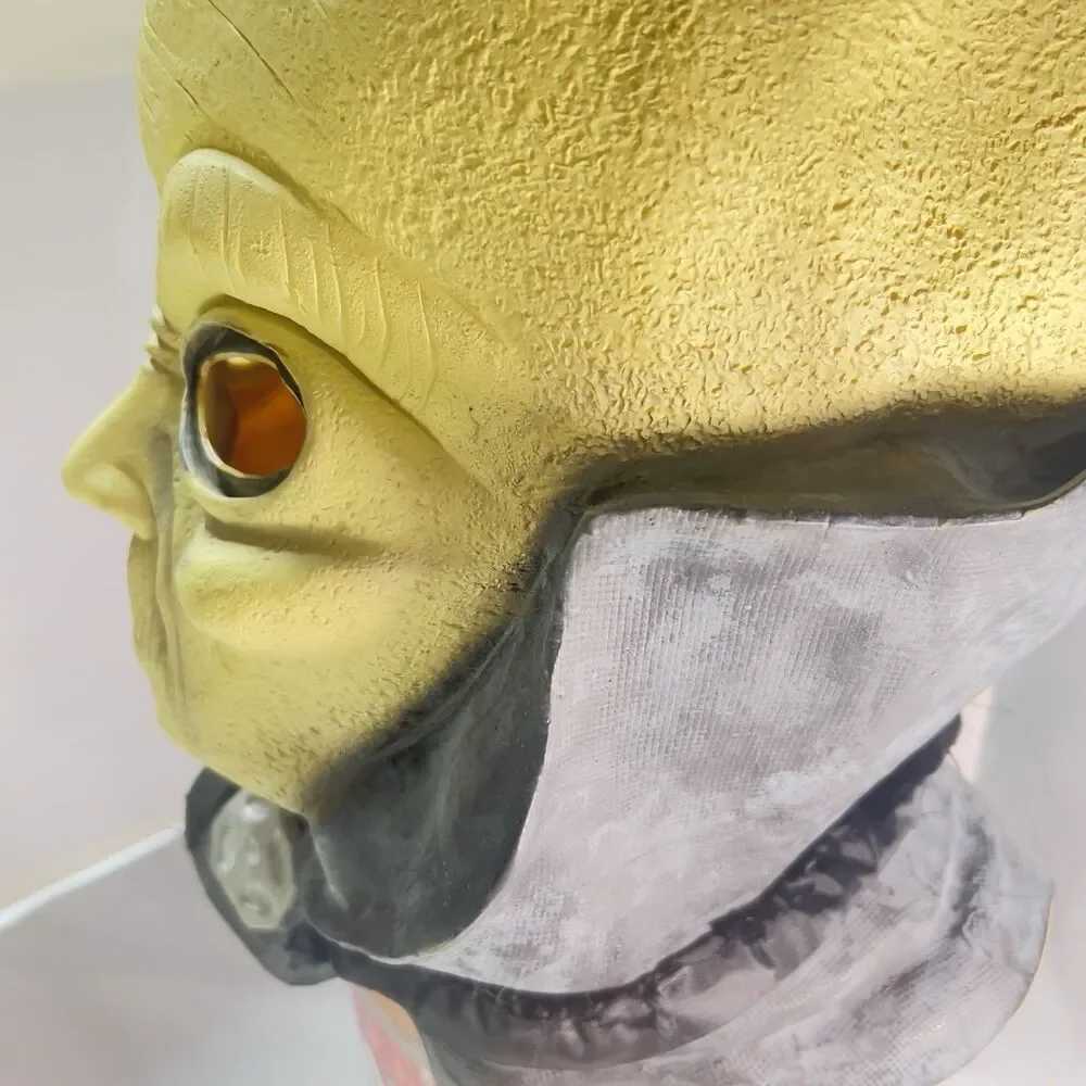 Easter Unlimited Green Space Alien Martian Full Head Latex Mask with Neck Cape